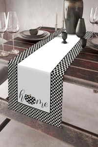 Keten Görünümlü Home Desenli Runner 40x140