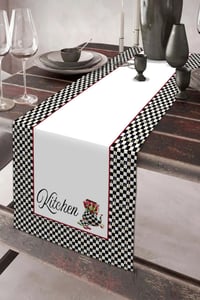 Keten Görünümlü Kıtchen Desenli Runner 40x140
