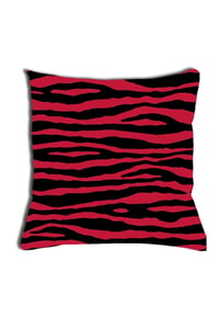 Kırmızı Zebra Desen Yastık