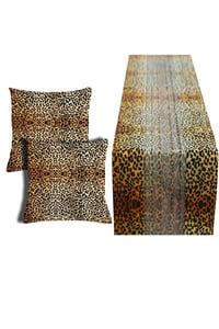 Kombin Yastık Ve Runner Seti (leopar Desenli)