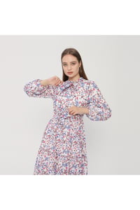 Küçük Çicek Desenli Şifon Elbise