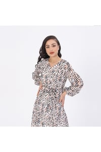Leopar Desenli Bayan Şifon Elbise