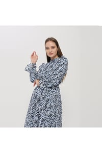 Leopar Desenli Kadın Şifon Elbise