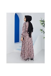 Leopar Desenli  Şifon Elbise