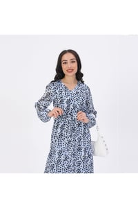 Leopar Desenli Şifon Elbise