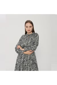 Leopar Desenli Şifon Elbise