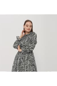 Leopar Desenli Şifon Elbise