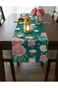 Ramazan Ayı Motifli Dijital Baskılı Runner Masa Örtüsü 40x140 cm