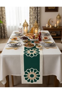Ramazan Ayına Özel 4’lü Dijital Baskı Runner Masa Örtüsü Seti – 40x140 cm