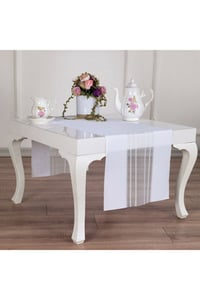 Runner Amerikan Servis Masa Örtüsü Beyaz 40x140