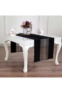 Runner Amerikan Servis Masa Örtüsü Siyah 40x140