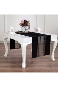 Runner Amerikan Servis Masa Örtüsü Siyah 40x140