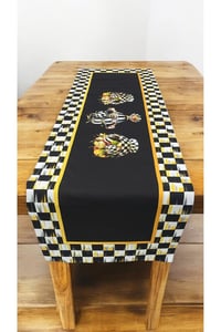 Siyah Beyaz Kareli Runner Örtüsü Mutfak Sofra Yemek 40x140 cm