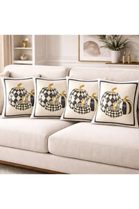 Tarzını Seç Balkabagı Desenli Salon Dekoru 4'lü Kırlent Kılıfı 40x38