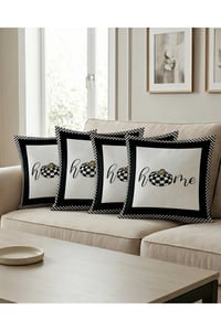 Tarzını Seç Home Desenli Salon Dekoru 4'lü Kırlent Kılıfı 40x38