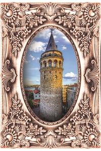 Yapışkanlı Dekoratif Duvar Kumaşı  Galata Kulesi
