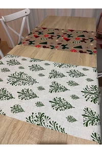 Yılbaşı Desen Runner Christmas Yeniyıl Runner 40 X 140 - 2 Adet