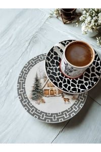 Yılbaşı \ Kahve yanı peçete , sunumlık peçetel , koktely peçete , bardak altlığı 6'lı Set