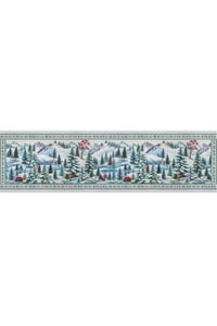 Yılbaşı Temalı Dijital Baskılı Runner Örtüsü Christmas 40x140 cm