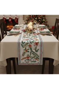 Yılbaşı Temalı Dijital Baskılı Runner Örtüsü Christmas 40x140 cm