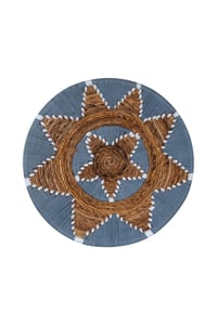 Bohem Hasır Yuvarlak Duvar Dekoru Makrome Duvar Süsü 50 cm x 50 cm