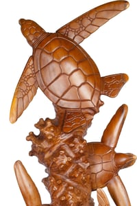 Doğal Ahşap Oyma Kaplumbağa El Yapımı Tek Parça 40 cm x 97 cm