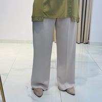 BELİ LASTİKLİ BOL PAÇA PANTOLON BEJ SİYAH EKRU