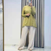 BELİ LASTİKLİ BOL PAÇA PANTOLON BEJ SİYAH EKRU