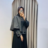 DAPHNE ÇELİK ÖRME TRİKO PELERİN KAP ANTRASİT