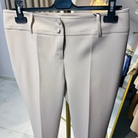 Fermuar Detaylı Pantolon Siyah ve Bej 1101