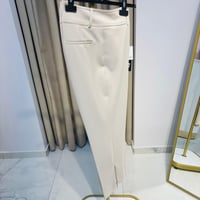 Fermuar Detaylı Pantolon Siyah ve Bej 1101