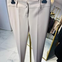 Fermuar Detaylı Pantolon Siyah ve Bej 1101