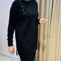 Fırfır Detaylı Rayon Tunik SİYAH