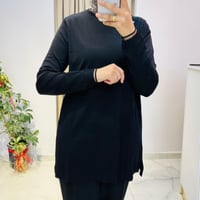 Fırfır Detaylı Rayon Tunik SİYAH