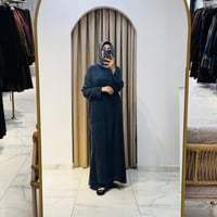 GLORIA TAŞLANMIŞ İPEK GÖMLEK ELBİSE LACİVERT