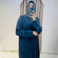 GLORIA TAŞLANMIŞ İPEK GÖMLEK ELBİSE LACİVERT