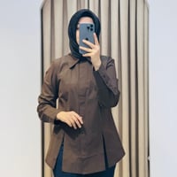 HEQA YIRTMAÇ DETAYLI GÖMLEK KAHVE
