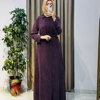 HİLAY EMOSH BRİTLİ DÜĞMELİ KEMERLİ ELBİSE MÜRDÜM