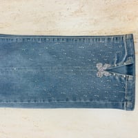 kot pantolon paçaları taş detaylı