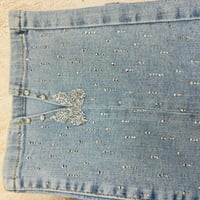 KOT PANTOLON PAÇALARI TAŞLI AÇIK MAVİ 