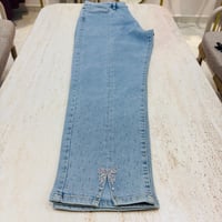 KOT PANTOLON PAÇALARI TAŞLI AÇIK MAVİ 