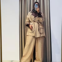 M312 BROŞLU PANTOLONLU TAKIM BEJ