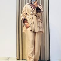 M312 BROŞLU PANTOLONLU TAKIM BEJ