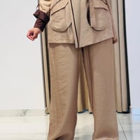 M312 BROŞLU PANTOLONLU TAKIM BEJ