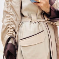 M312 BROŞLU PANTOLONLU TAKIM BEJ