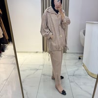 MY312 ÖNÜ AKSESUARLI PANTOLONLU TAKIM CAMEL