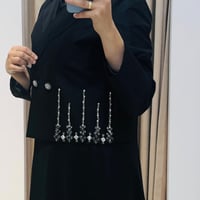 MY312 TAŞLI ABİYE ETEKLİ TAKIM SİYAH