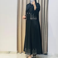 MY312 TAŞLI ABİYE ETEKLİ TAKIM SİYAH