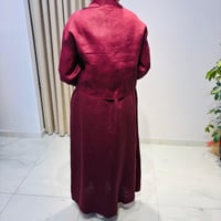 NATURAL %100 KETEN KISA GÖMLEK BORDO