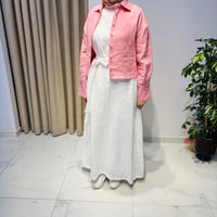 NATURAL %100 KETEN KOLSUZ ELBİSE BEYAZ